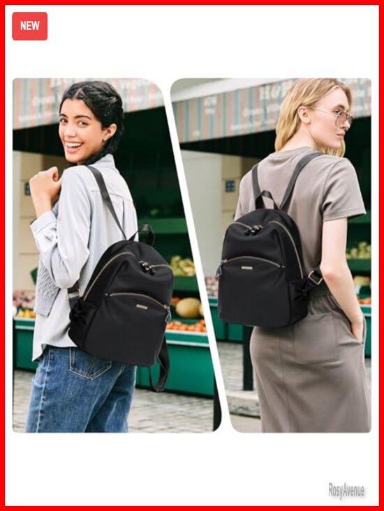 Women\'s Nylon Mini Laptop Backpack Purse Casual Travel Daypack with Pockets main image 6